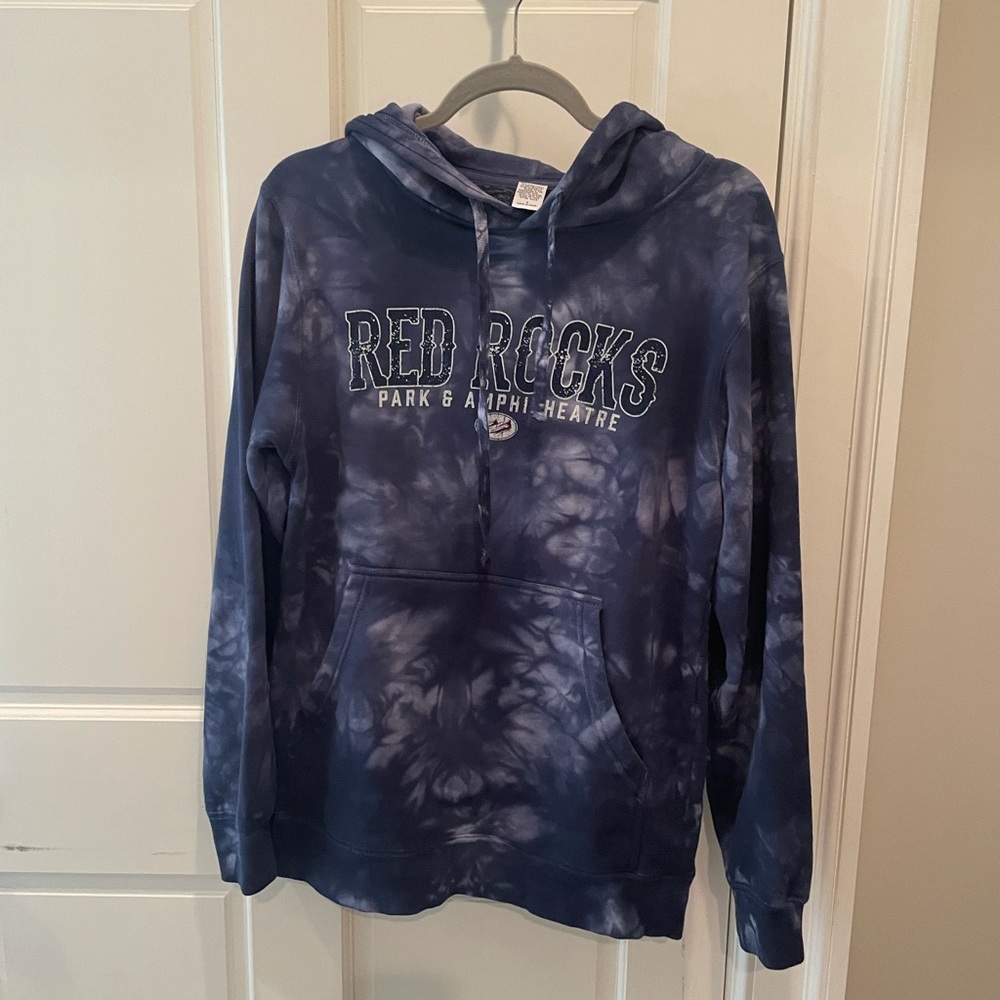 Red Rocks Amphitheater Tie-dye Navy Hoodie